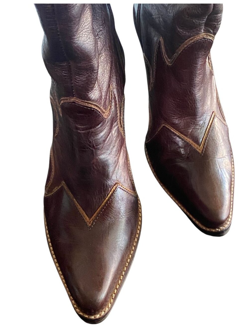 Penny Loves Kenny Rodeo Drive Brown Leather Western Boots Size 8 - Picture 12 of 13